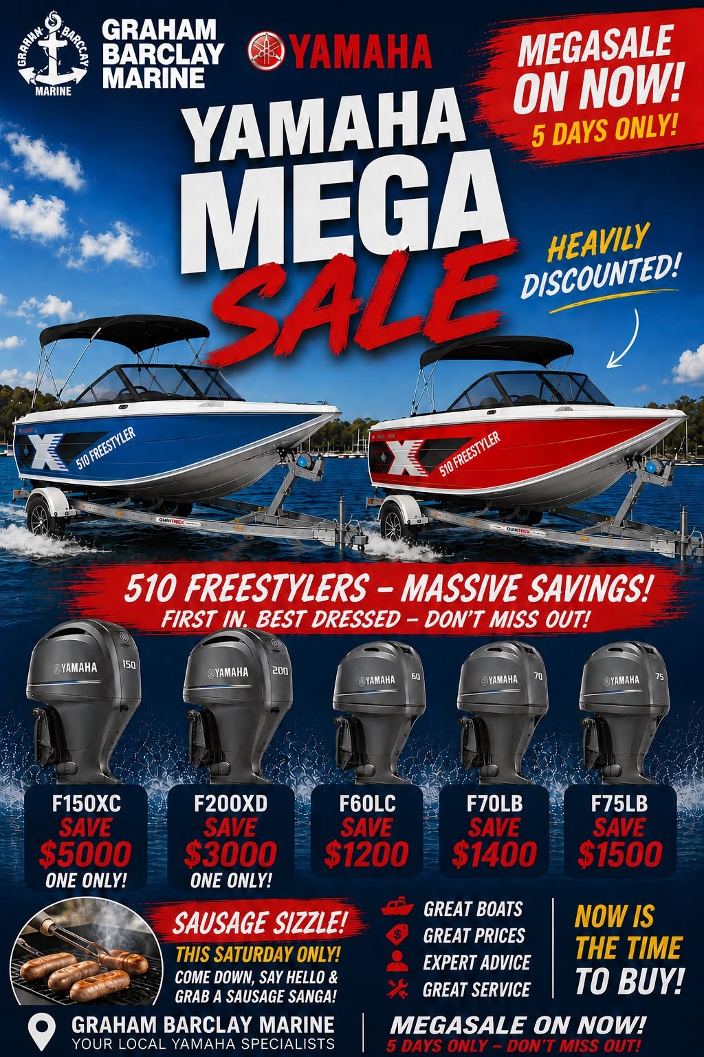 Yamaha Mega Sale Is On Now At Graham Barclay Marine!